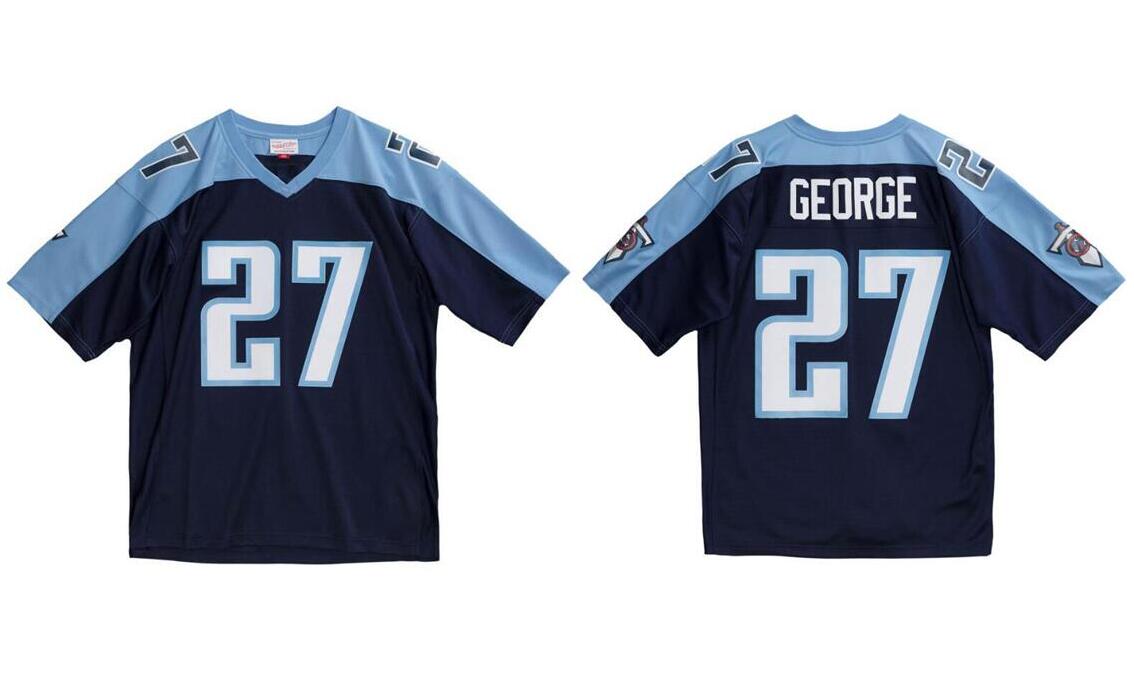 

Stitched football Jersey 27 Eddie George 1999 Mitchell & Ness retro Rugby jerseys Men Women Youth S-6XL, Stitched jersey