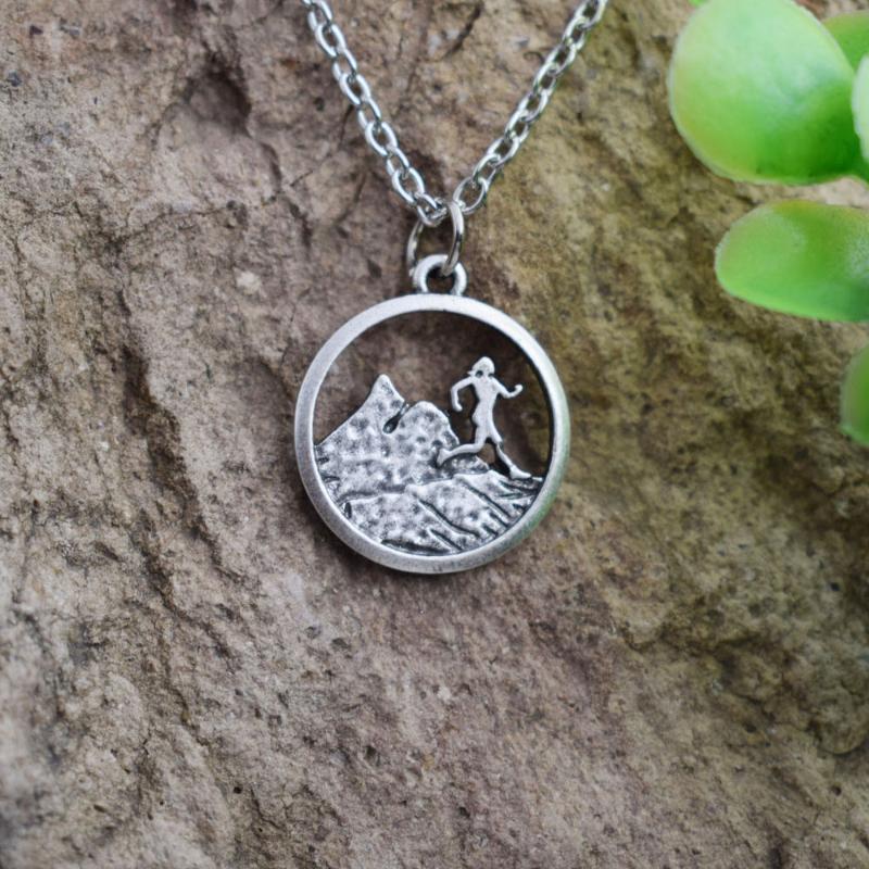 

10pcs Running Woman necklace climber in the mountain Gift for Runner Sport Athlete Running Jewelry SanLan