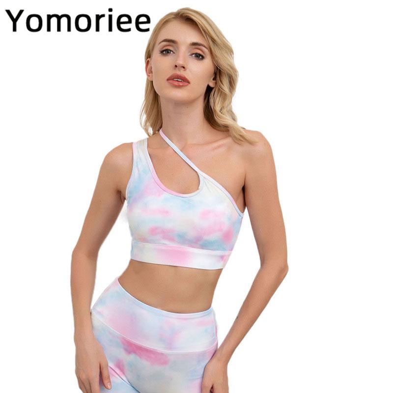 

Floral Printed Strapless Women Yoga Set Gym Sport Workout Running Training Sportswear Sexy Breathable Bra & Pants Suit Yomoriee, White