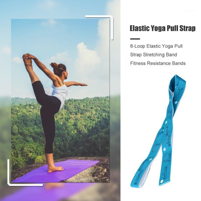 

8-Loop Elastic Yoga Belts Pull Strap Enhance Muscle Coordination Stretching Band Training Exercise Fitness Resistance Bands 95cm1, Blue