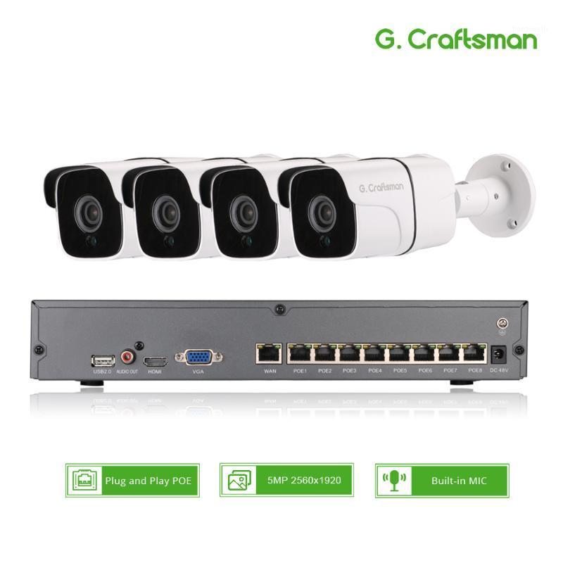 

4ch 5MP Audio POE Kit H.265 System CCTV Security NVR Outdoor Waterproof IP Camera Surveillance Alarm Video Record G.1