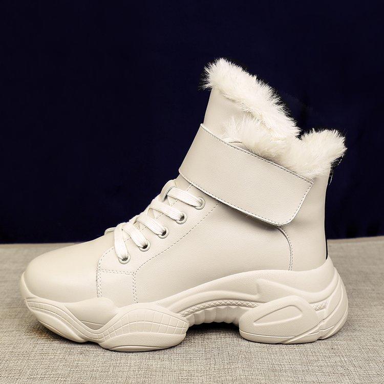 

New women's snow boots winter loafers cashmere warm cotton boots with thick-soled short platform ankle