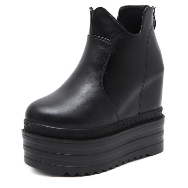

2020 Wedge 13 Centers with Super High Heels Inside Thick Sponge Women Boots Martin Txlh, Black