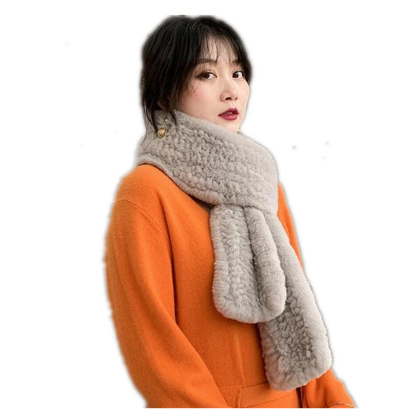 

Long scarf of Genuine rex fur thick warm autumn winter fashion neckwarmer Luxury sweet warps for girlfriend S81
