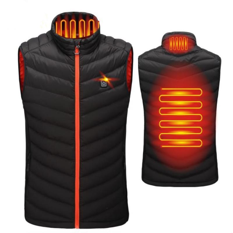 

Heated jacket heated vest Usb Women Men's Self heating vest Men's sleeveless warm jacket, Black and red