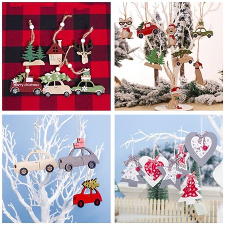 

Noel 2020 New Year Wood Car Decor Merry Christmas Tree Pendants Christmas Decor for Home New Year 2020 Navidad Xmas Gifts