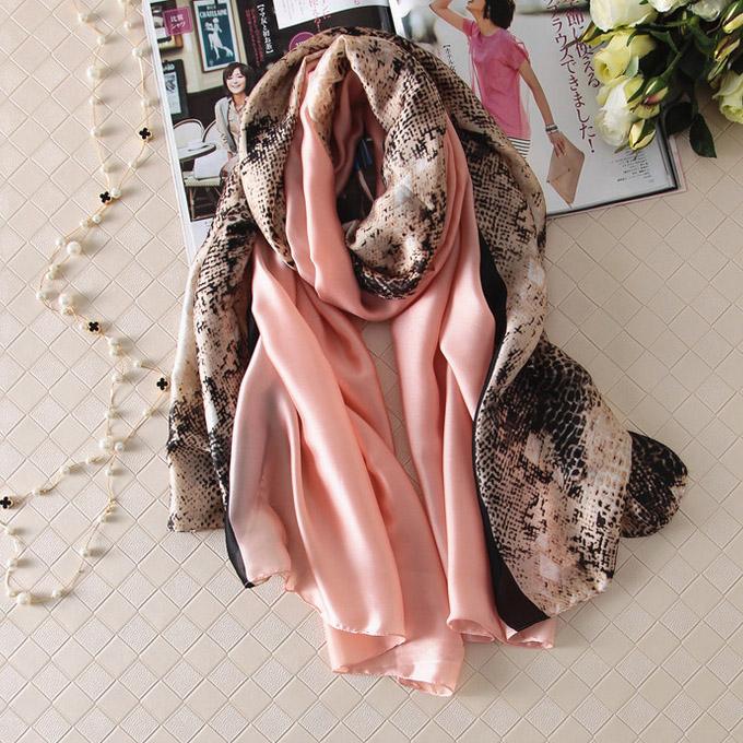 

Scarves Fashion Women Silk Scarf Leopard Print 180*90cm Lady Scarfs Long Shawls Echarpe Femme
