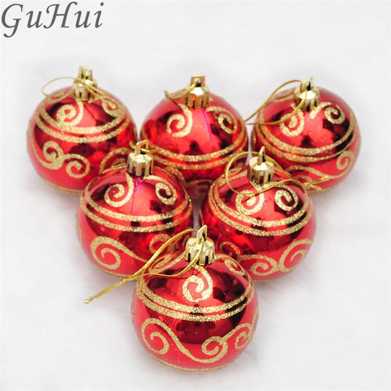

6pcs Glitter Christmas Balls Christmas Tree Ornaments 6cm Colorful Golden Bronzing Wave Pattern Balls Hanging Pendants Decor1