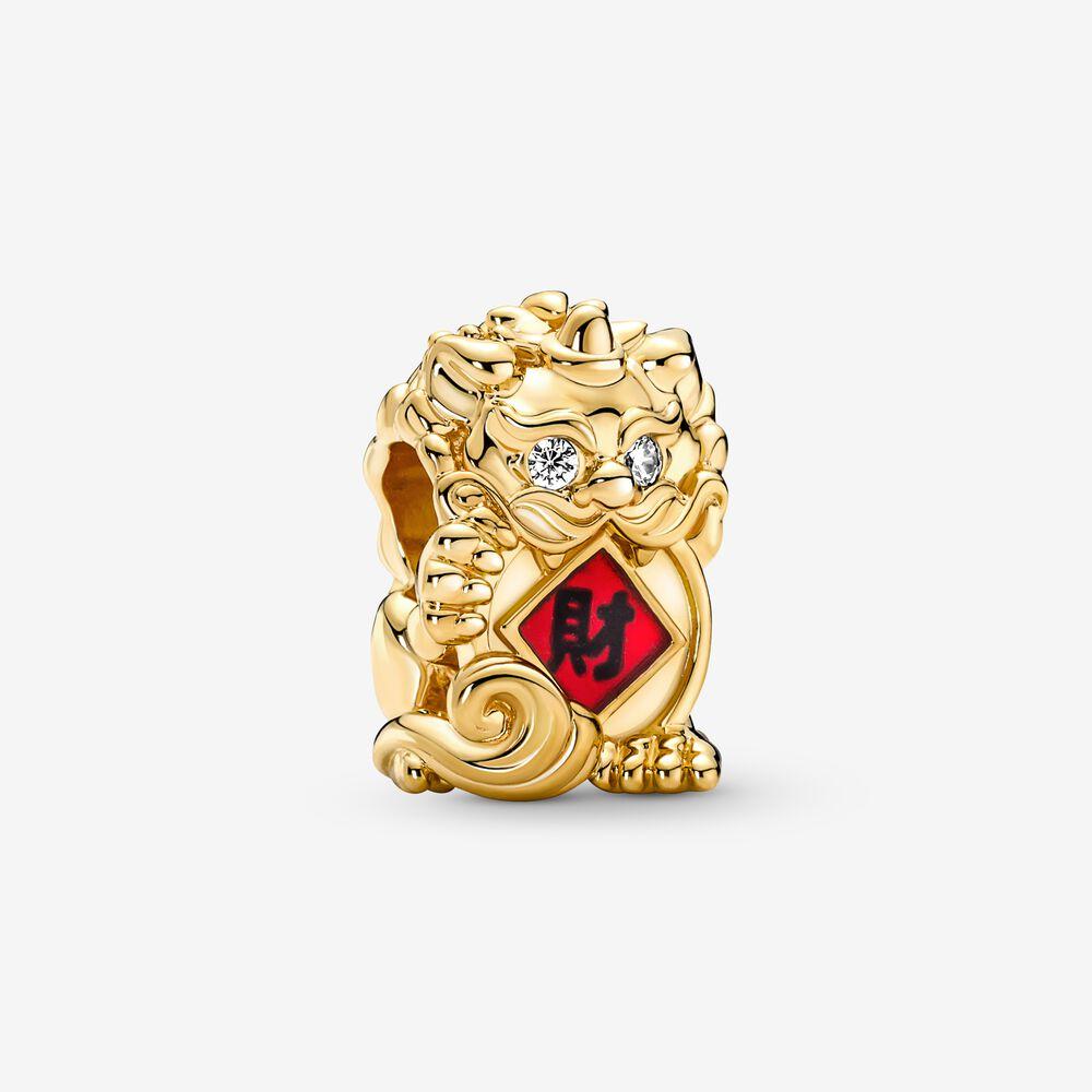 

Factory wholesale Shine Gold Metal Plated Silver Chinese New Year Fortune Mascot Charm Bead Fits European Style Beads Bracelets