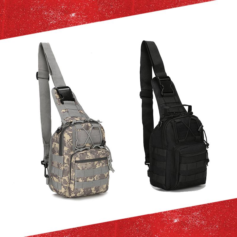 

Outdoor Chest Bag Sports Bag 600D Waterproof Oxford Outdoor Hunting Hiking Chest With Molle System, Black