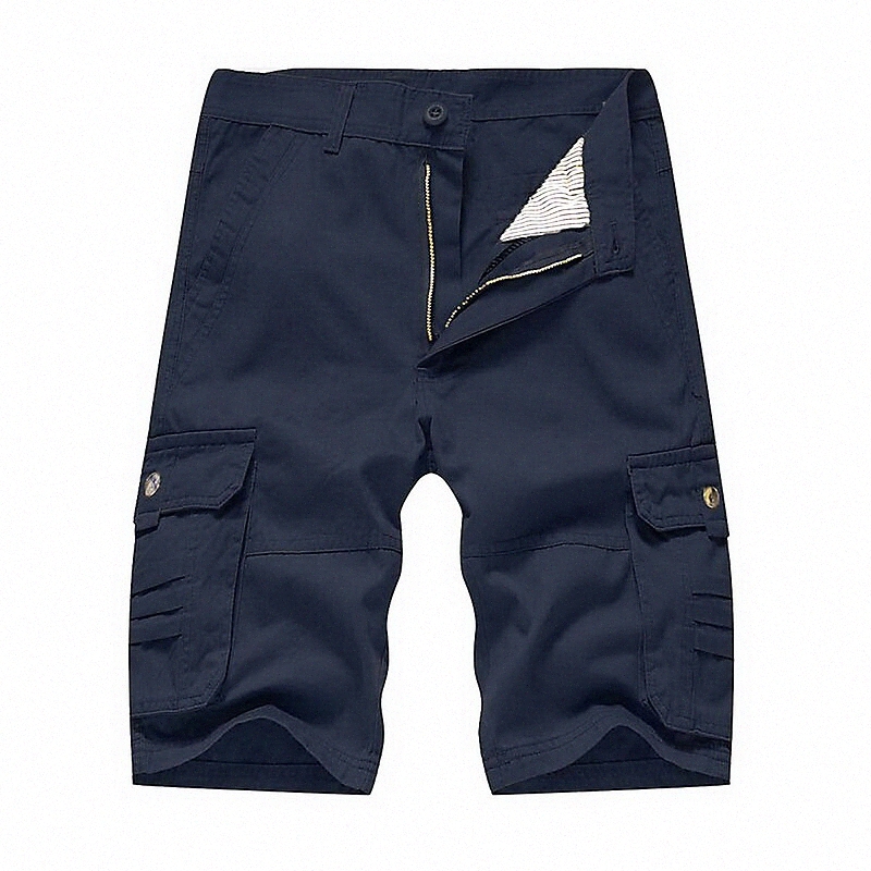 Men's Cargo Casual / Sporty Shorts Tactical Cargo Zipper Pocket Short Pants Daily Holiday Inelastic Solid Colored Mid Waist ArmyGreen Black Kha