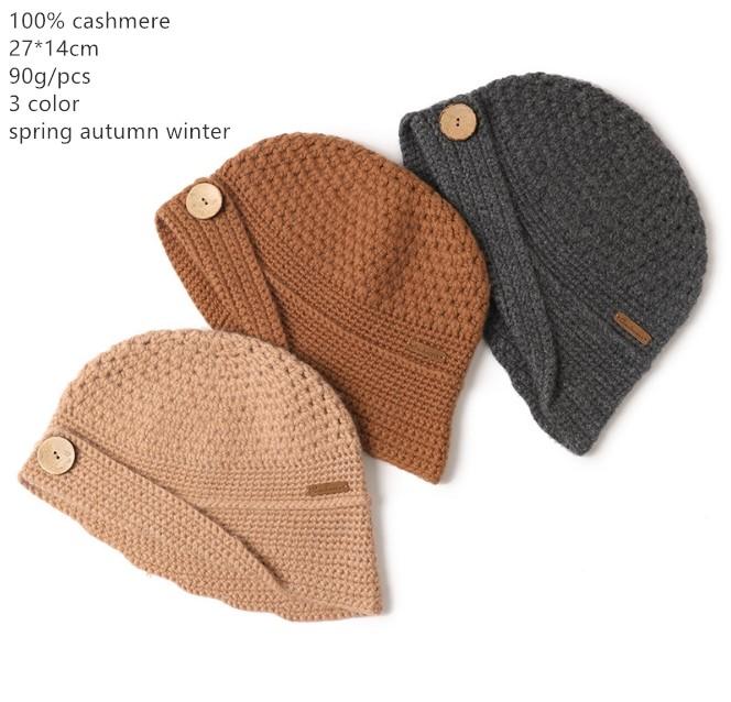 

Naizaiga 100% cashmere grey beige camel round bottom pure cashmere women winter warm hat , SN770