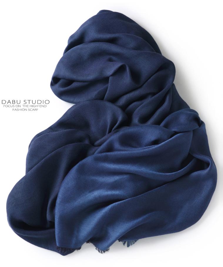 

Hats, Scarves & Gloves Sets Pure Cotton Soft Without Static Electricity, Double-sided Two-color Deep Light Blue Scarf For Men And Women In