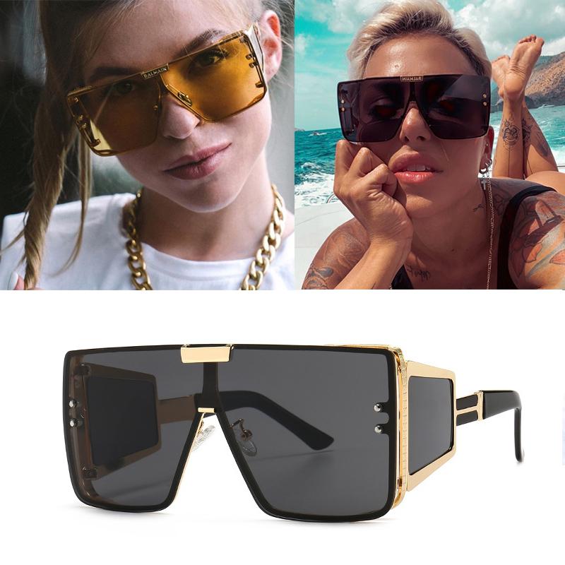 

2021 new PUNK Style Gradient Sunglasses women Fashion Men Integrated Vintage Brand Design uv400 Sun Glasses
