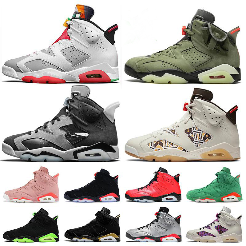 

2020 Stock Jumpman x Women Mens Basketball Shoes 6s Hare 6 Travis Satin Tech Chrome Quai 54 Trainers Sneakers