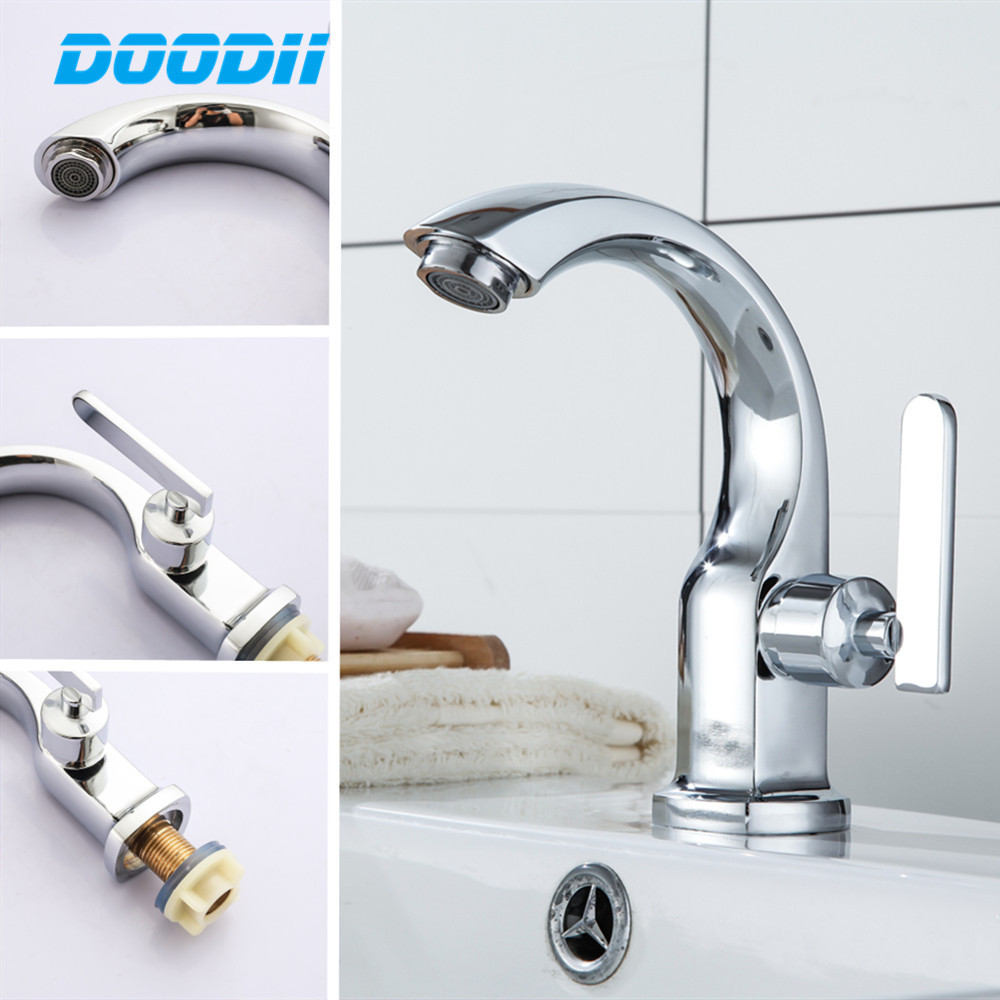 

Wholesale And Retail Basin Faucet Bathroom Sink Faucet Single Handle Hole Faucet Deck Mount Cold Water Tap Torneira Doodii T200107