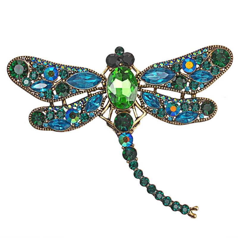 

Pendant Necklaces Vintage Crystal Dragonfly Necklace For Women Collar Pins Jewelry Accessories Enamel Epacket Drop