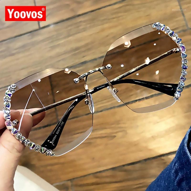 

Yoovos Rimless Women Sunglasses Rhinestone Sun Glasses Women Luxury Eyeglasses For Retro Eyewear Brand Design Gafas De Sol1