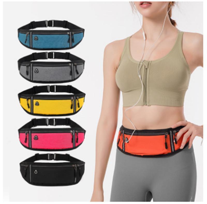 

Sports Waist Bag Women Unisex Outdoor Reflective Strip Fitness Mobile Phone Waist Bag with Earphone Hole Crossbody1, Blue