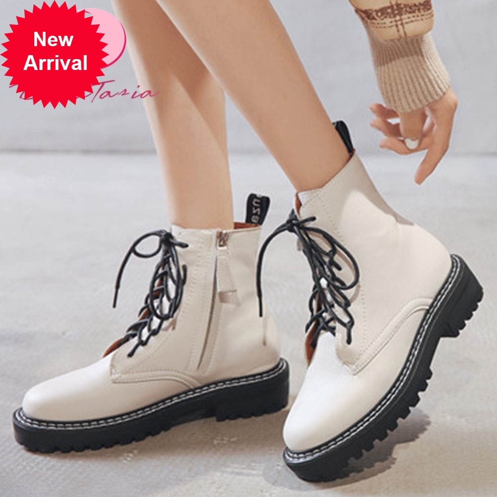 

2021 The New Tamanho Grande 32-43 Tornozelo Feminino Dedo Do p Redondo Sola Grossa Saltos Cruz Amarrado Botas Mulher Sapatos Nfm0, Black no fur