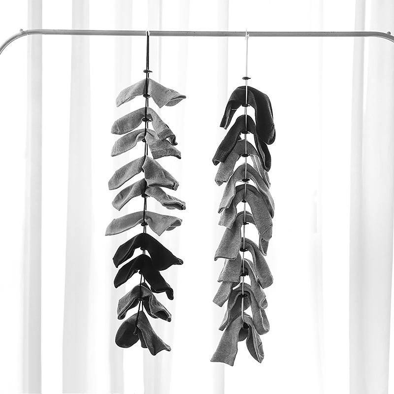 

Adjustable Socks Storage Organizer Sock Non-slip Hanging Rope Hook Clips Sock Cleaning Aid Tool Socks Drying Hanger Clothesline