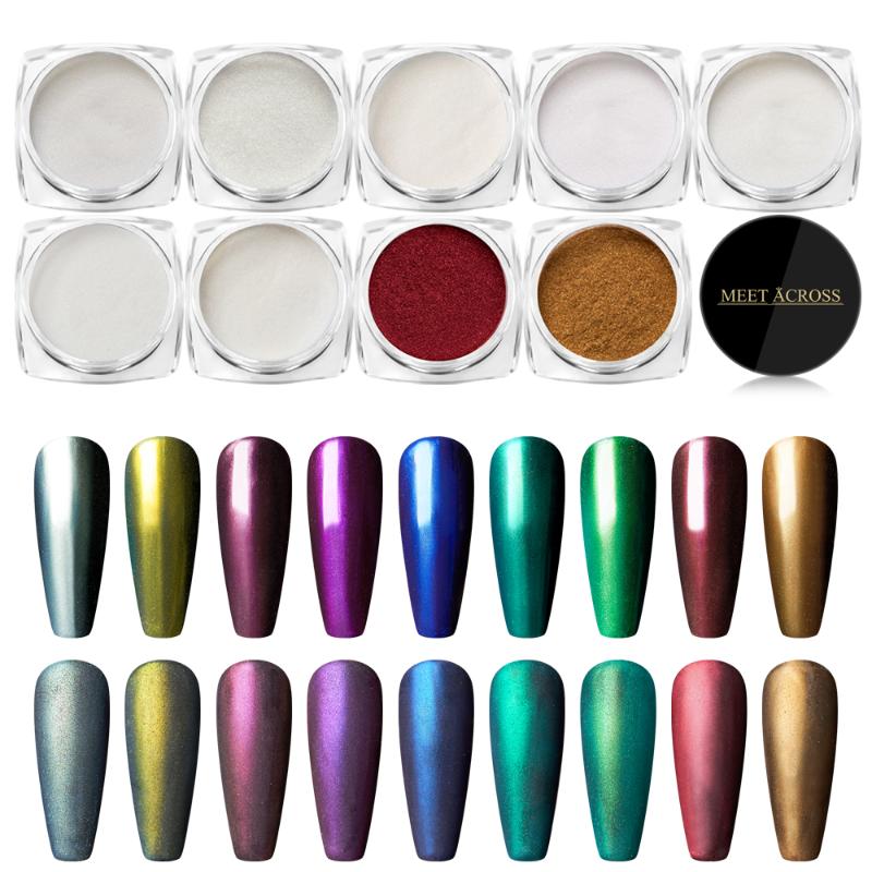 

1 Box/4Box/9Box Chameleon Mirror Laser Nail Glitter Powders Auroras Nail Art Chrome Pigment Dust DIY Design Decoration