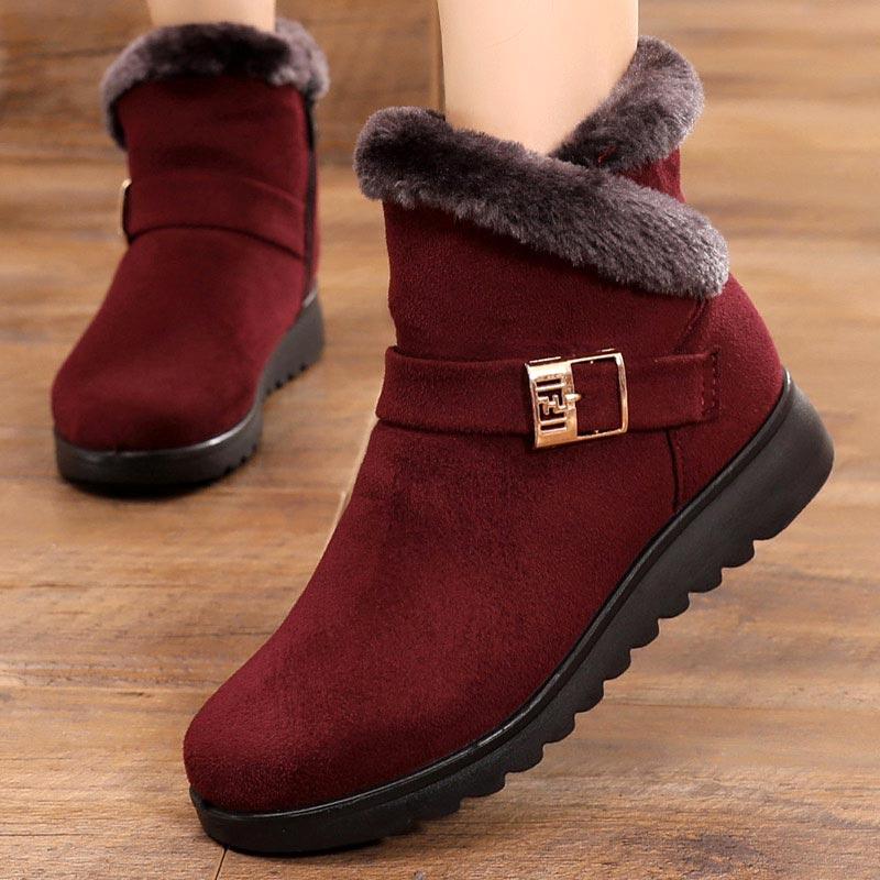 

Winter shoes women snow boots 2020 flat with warm plush ankle boots women shoes zipper platform woman zapatos de mujer, Black