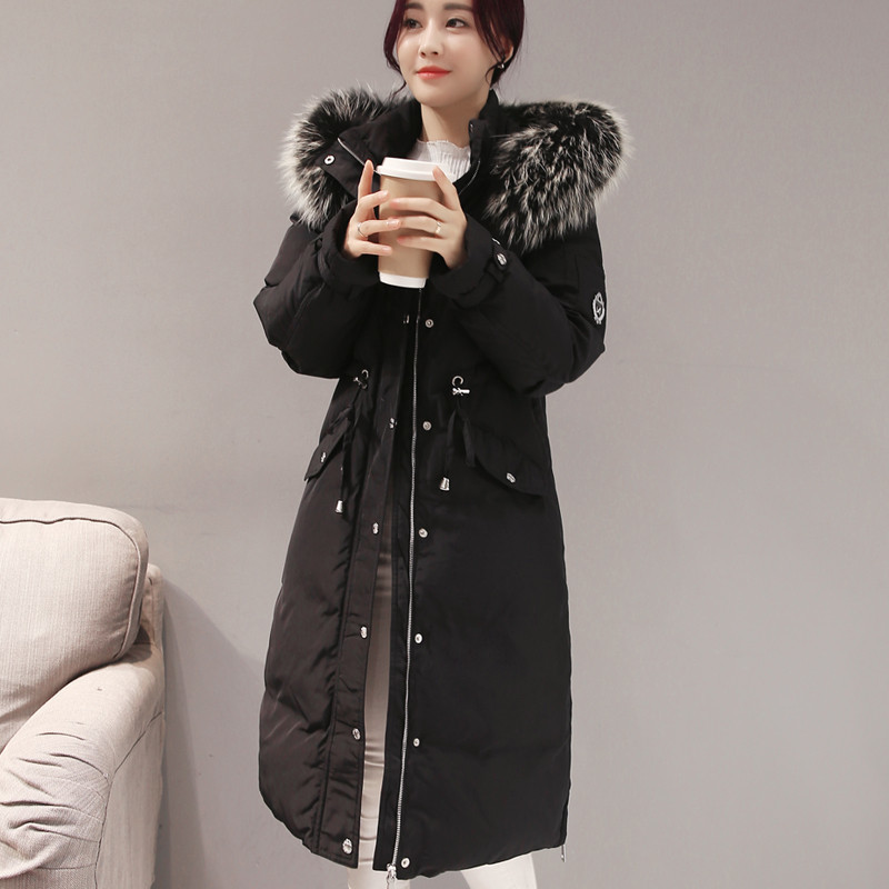 

2021 New Fashion Gola Skin Long Hood Parkas of Women White Duck Down to Winter Quilted with Women' Jacket Wxf224 I11h, Blue brown collar