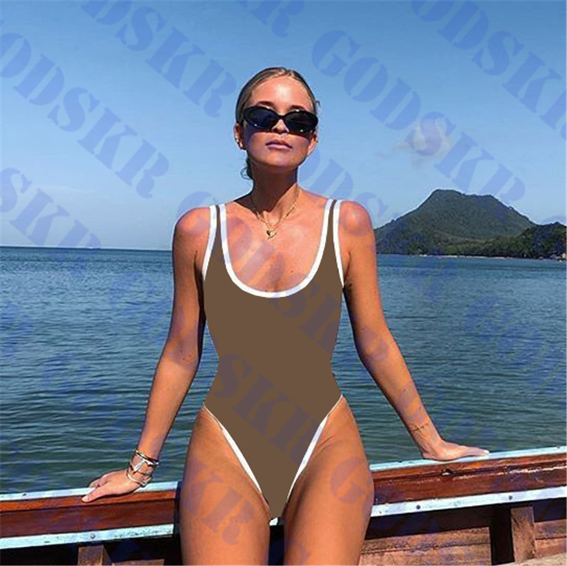 

Classic Brand Bikini Womens Swimwear Brown Letter Print Swimsuit Suit Textile Sexy Backless Women Swim Wear, Please contact me real pictures