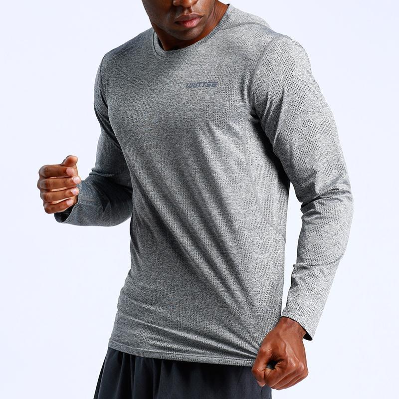 

Running sports loose Gym t-shirt men runninghigh-elastic quick-drying Compression Long sleeves Men Fitness1, D56hei