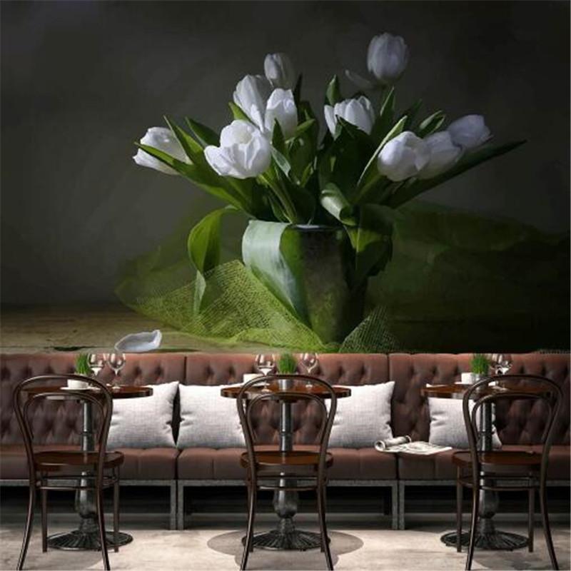 

Vintage Oil Painting Wallpapers for Walls 3D Wall Murals Photo Wall Papers Home Decor European Flowers Murals for Living Room TV, As shown