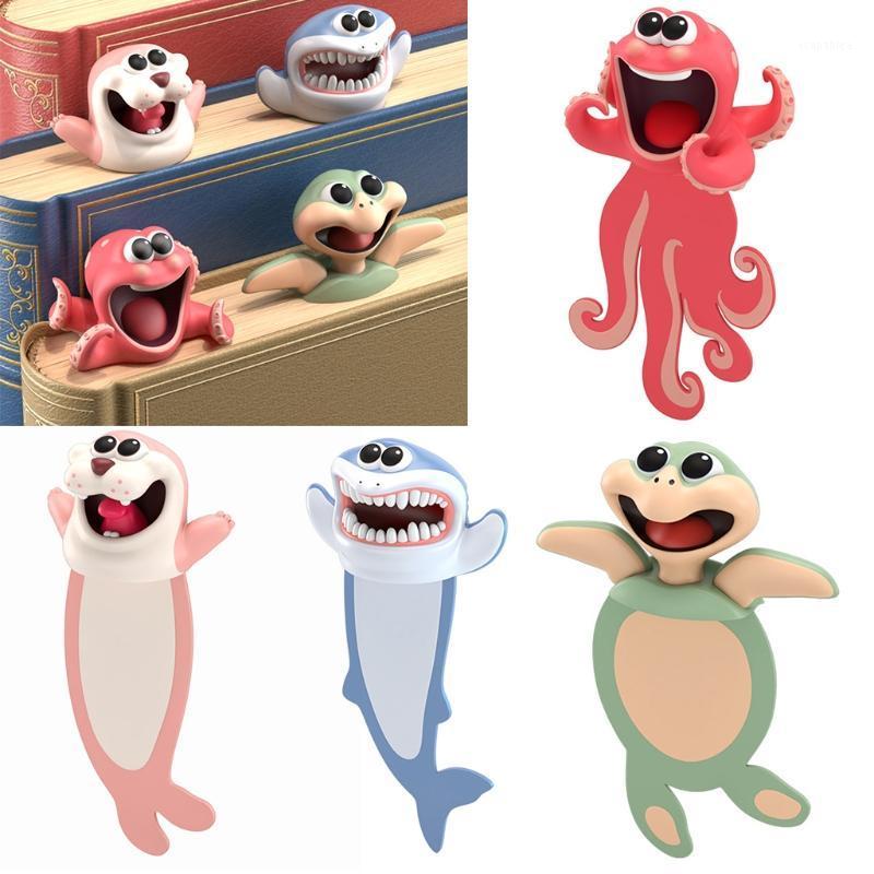 

3D Stereo Cartoon Marker Marine Animal Series Bookmarks For Children Gift M5TB1