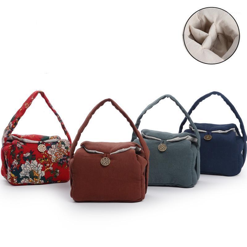 

Handmade Portable Set Cloth Bag with Handles Travel Storage Pouch Bags 1 Pot 2 cup 3 grid Cotton Linen Bag 1pcs1