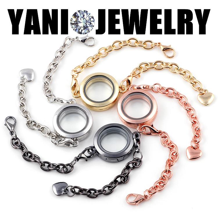

10pcs/lot New Arrival 25mm Round Plain Floating Locket Charm Bracelet Magent Glass Living Memory Locket Bracelet Bangles