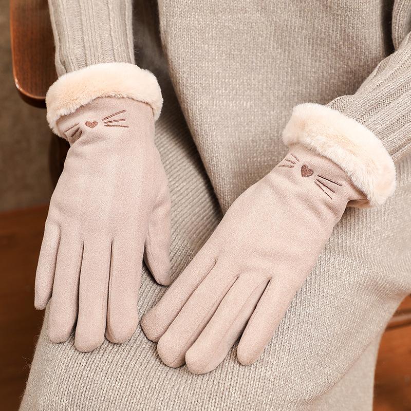 

Winter Women Keep Warm Touch Screen Japanese Style Gloves Cute Lovely Cartoon Fashion Elegant Plush Wrist Cycling Soft