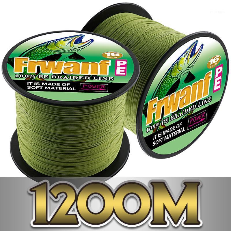 

Frwanf Braided Fishing Line 16 Strands 1200m Braided Wire for Saltwater Bass Fishing Hollowcore Thread 20-300LB Moss Green1