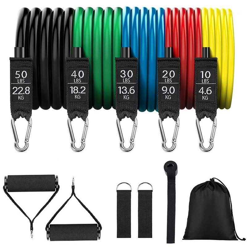 

11pcs/set Resistance Bands 150 LBS Fitness Pull Rope Workout Yoga Latex Tube Sports Elastic Rubber Expander Tape Bands Kit1