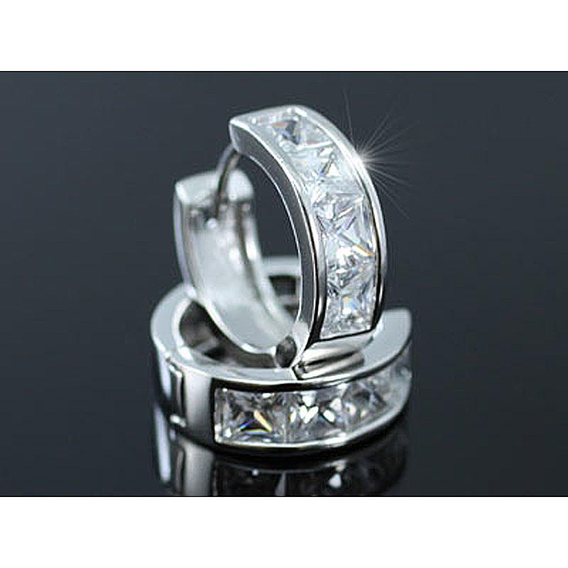 

Peacock Star 1.5 Carat Clear White, Multi-Color, CZ Cubic Zirconia Huggie Earrings CSE031