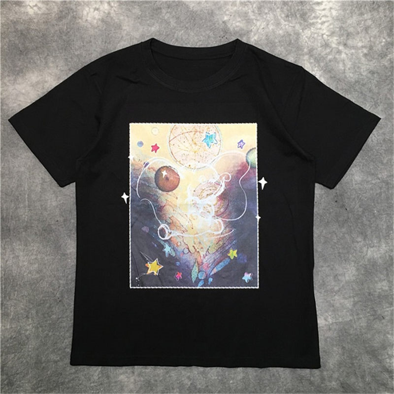 

Fashion Mens T Shirt 20ss Graffiti Starry Pattern Tennis Short Sleeves T Shirts Men and Women Stylist High Quality Hip Hop Jersey Tee, White