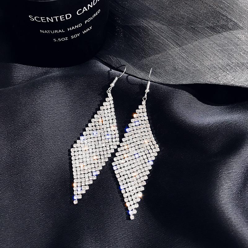 

Women's Ins Drop Earrings S925 Bling Bling Rhinestone Earrings For Party Wedding Fashion Gift