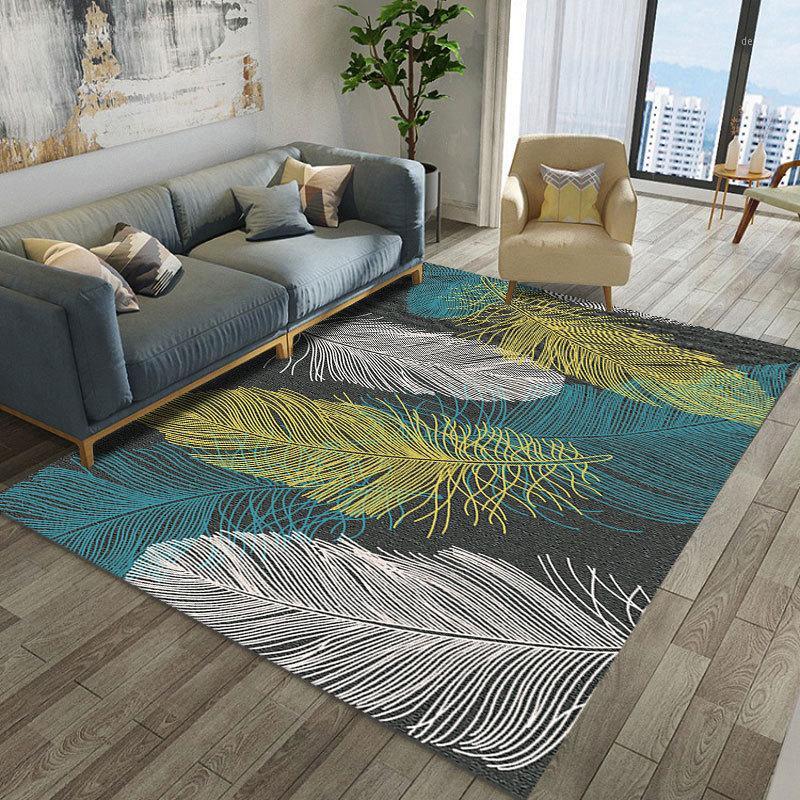 

Feather Living Room Carpet Nordic Bedroom Carpet Sofa Coffee Table Rug Large Study Room Floor Mat Decorative Kids Area Rugs1, Sd-m004