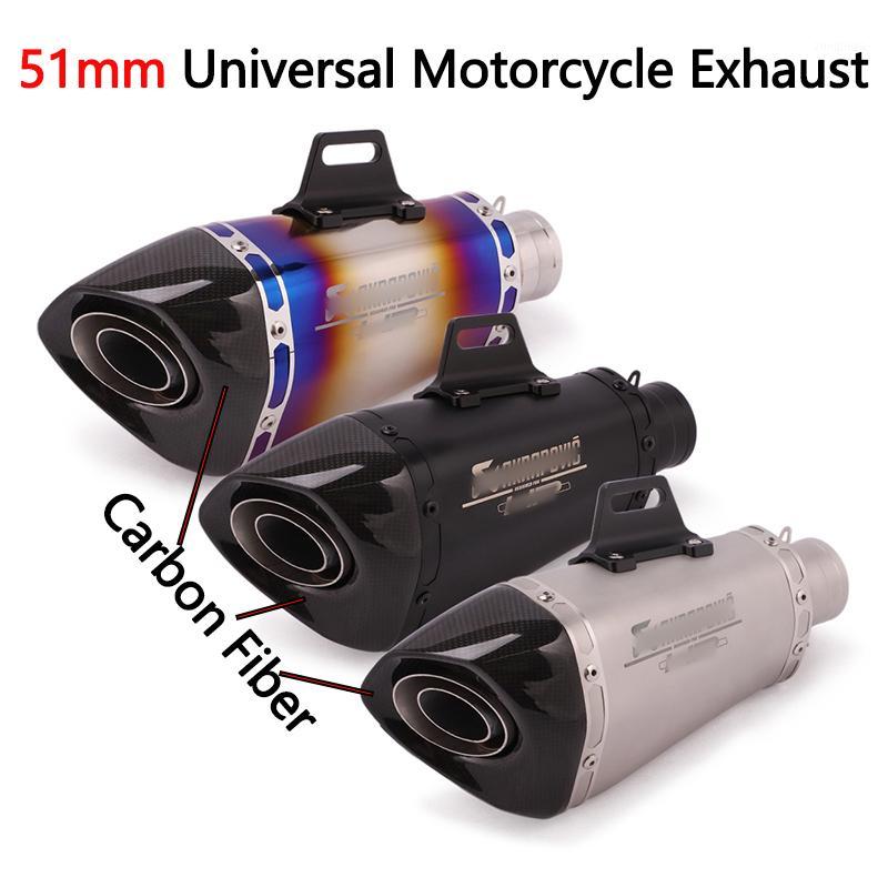 

51mm Universal Motorcycle Exhaust Akrapovic Escape Moto Muffler Pipe Carbon Fiber DB killer For MT09 RC390 Ninja400 S1000RR Z8001