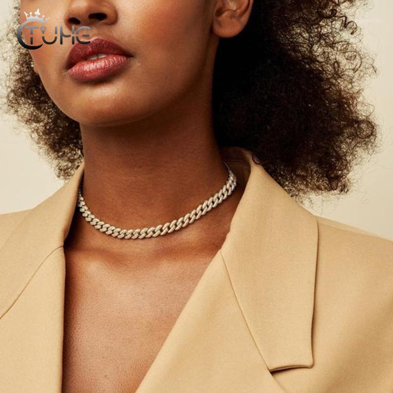 

Exquisite 10mm Miami Cuban Link Chain Iced Out Chain For Women Fashion Jewelry Choker Bling Charms Necklace Christmas Gift1