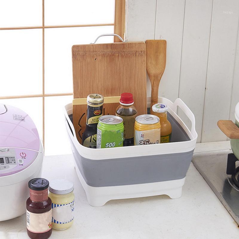 

New Collapsible Wash Basin Foldable Cutlery Storage Box Drain Bowl Dish Dish Drainer Stand Cup Holder Kitchen Accessories1