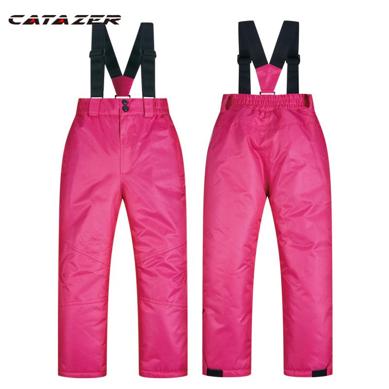 

Outdoor Ski Pants Kids Boys and Girls Thicken Windproof Waterproof WarmSnow Children Trousers Winter Skiing and Snowboard Pants, Black