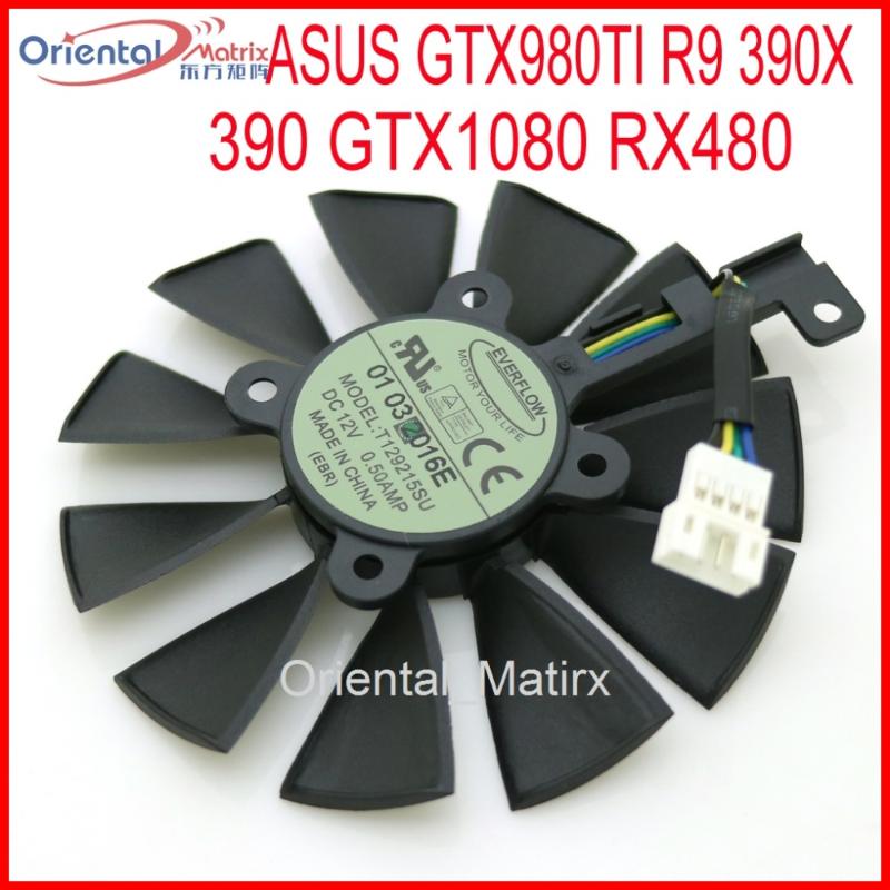 

Free Shipping T129215SU 12V 0.5A 87mm For ASUS Strix GTX980TI R9 390X 390 GTX1080 Graphics Card Cooler Cooling Fan