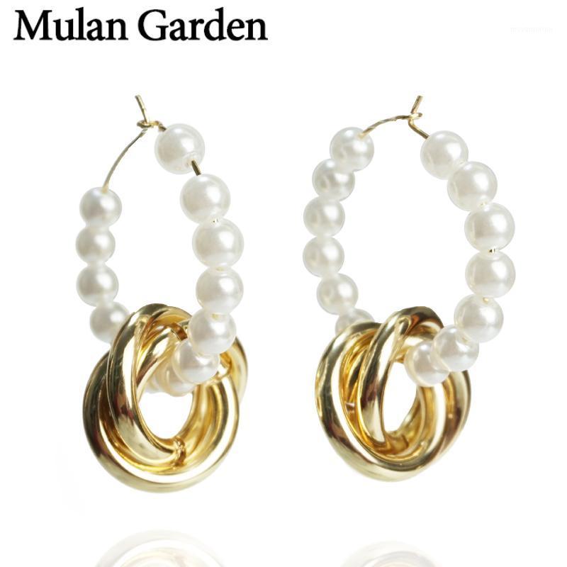 

M&G Trendy Imitation Pearl Gold Round Earrings for Women Round Pendant Elegant Dangle Earrings Fashion Jewelry Accessories Gifts1