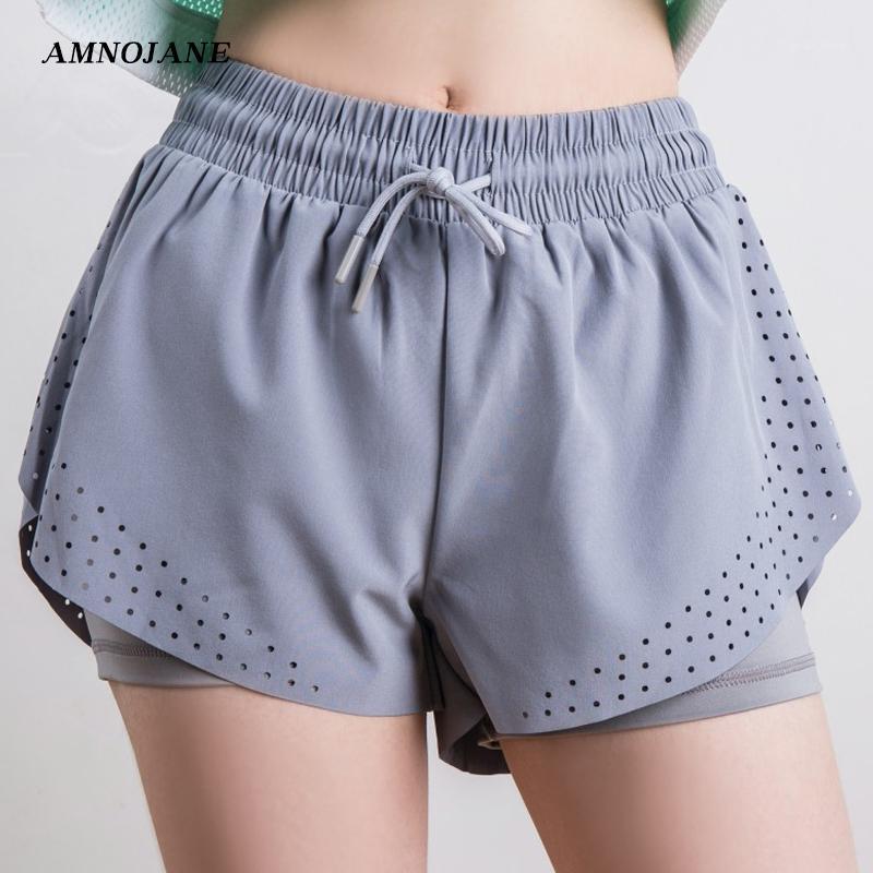 

Side Cutout Biker Running Seamless Shorts Women 2 in 1 Gym Leggings Fitness Short Yoga Sport Workout Sports Cycling Shorts Woman1, Black