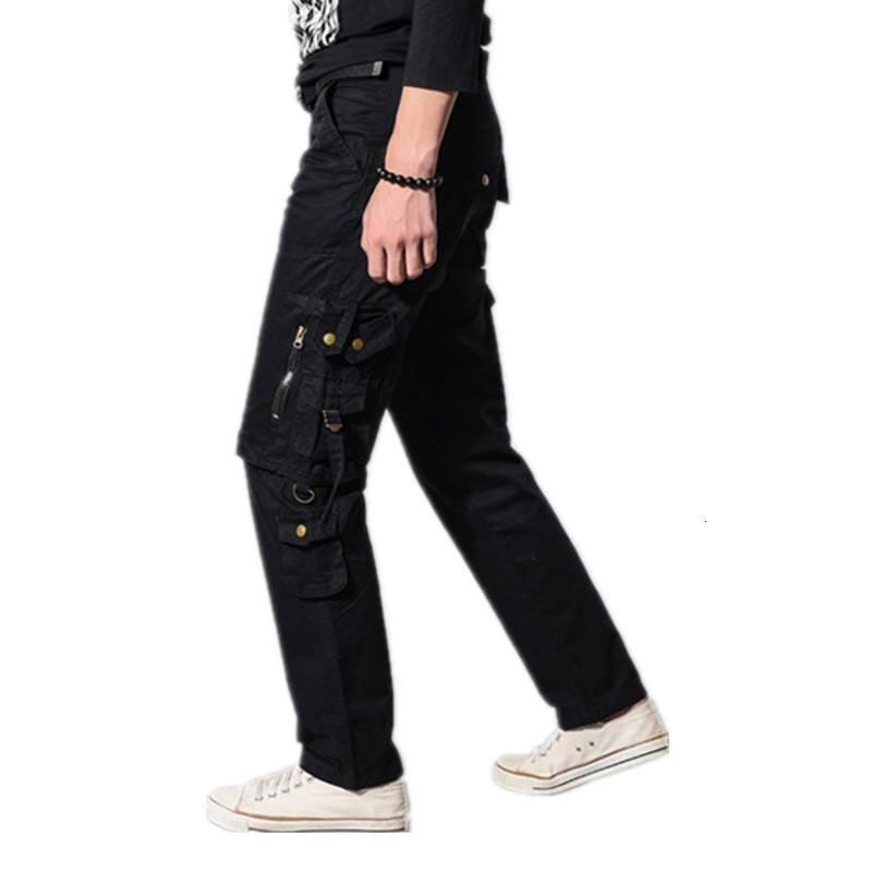

2021 Military-style Army Clothes Style Men Side Pockets Zipper Cargo Pants Man-made Multi-pocket Train Brand New Tactical Jogger 4x7q, Green not belt.