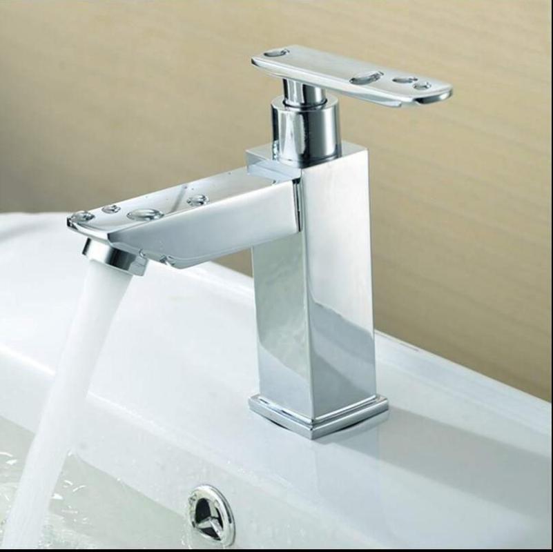 

G1 / 2 Brass Single Cold Basin Faucet Bathroom Chrome Single Handle Fashion Faucet Deck Mounted Basin Tap